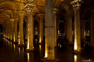 The impressive Basilica Cistern in Istanbul Turkey