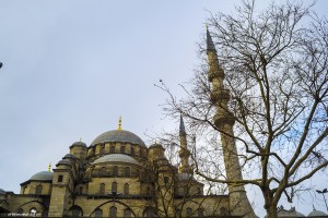 The entrance of the Yeni Cami Mosque Istanbul Turkey