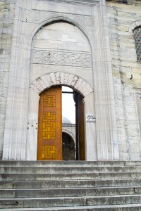 The entrance of the Yeni Cami Mosque Istanbul Turkey