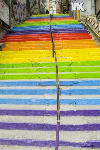 Colorful stairs in Istanbul Turkey