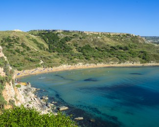 The beautiful Għajn Tuffieħa Bay in Malta