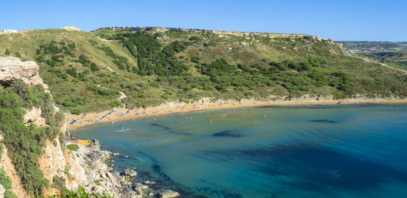 The beautiful Għajn Tuffieħa Bay in Malta