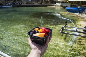Delicious fruit salad in Xlendi Bay in Gozo Malta