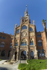 The gorgeous Hospital de la Santa Creu i Sant Pau, located close to an apartment with a view in Barcelona