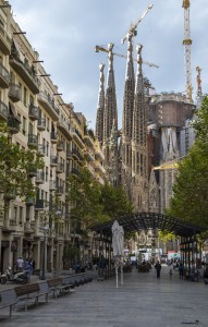 The stunning Sagrada Familia, located close to an apartment with a view in Barcelona