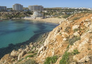 What to see in Malta: Golden Bay, one of the few sandy beaches in the country