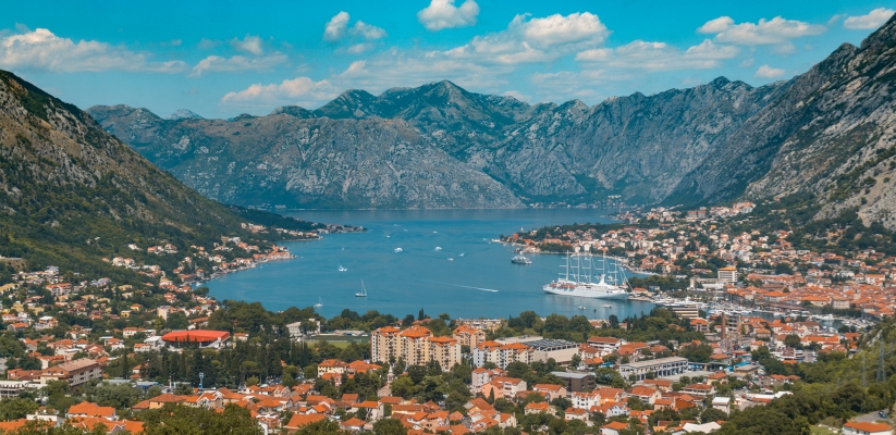 View over the city and bay of Kotor