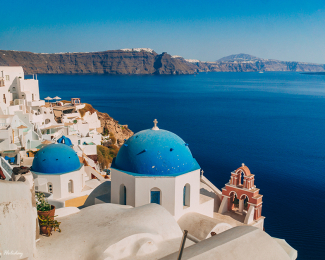 Santorini blue dome church